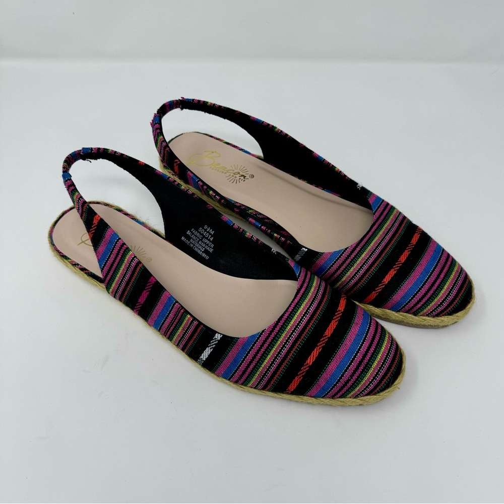 Beacon | Colorful Wedge Espadrille, Slingback, Size 9.5 - EUC